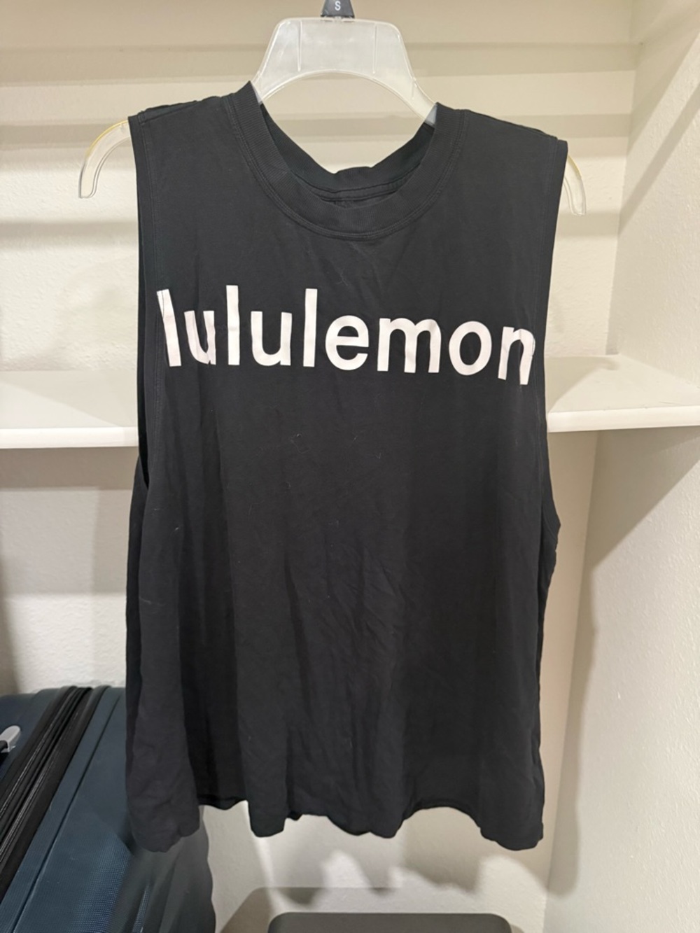 lululemon athletica Black Muscle Tee with White Logo